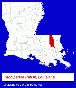 Louisiana map, showing the general location of Hammond Veterinary Service - Joseph B Bondurant DVM
