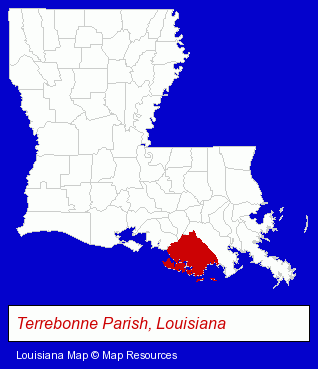Louisiana map, showing the general location of Kirk Voclain Photography