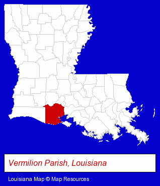 Louisiana map, showing the general location of R & B Cooling & Heating