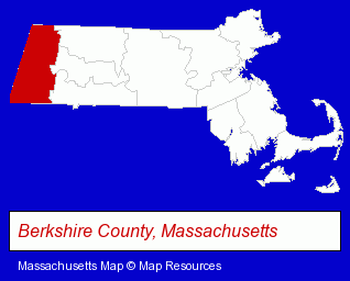 Massachusetts map, showing the general location of Kaplan Ira J