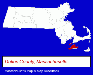 Dukes County, Massachusetts locator map