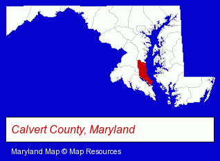 Maryland map, showing the general location of Patuxent Architects Inc