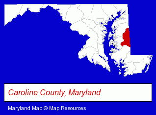 Maryland map, showing the general location of Judge Yachts Inc