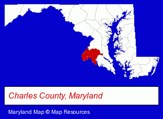 Maryland map, showing the general location of Nesbit Delicia M DDS