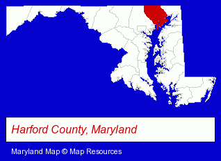 Maryland map, showing the general location of Classic Team Sports Inc