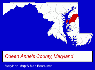 Maryland map, showing the general location of Chesapeake Performance Models