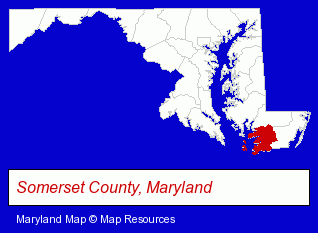 Maryland map, showing the general location of Chamberlin Insurance