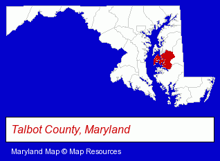 Maryland map, showing the general location of The Lumber Yard Inc.