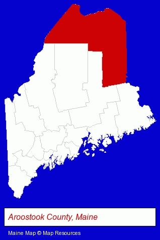 Maine map, showing the general location of Madawaska Superintendent-Schls