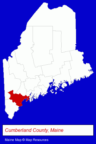 Maine map, showing the general location of Honeck & O'Toole - Jane E Honeck CPA