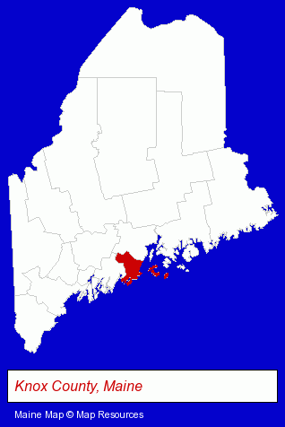 Maine map, showing the general location of Schooner OLAD