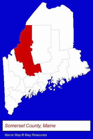 Maine map, showing the general location of Luce's Maine Grown Meats