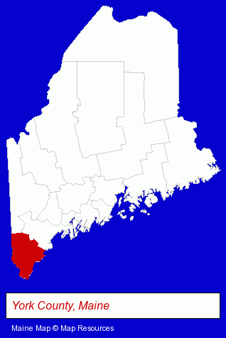 Maine map, showing the general location of P & E Supply
