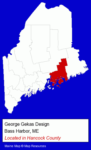 Maine counties map, showing the general location of George Gekas Design