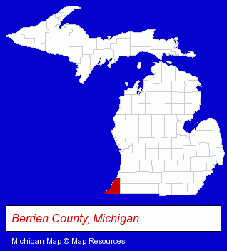 Michigan map, showing the general location of Arlington Metals Corporation