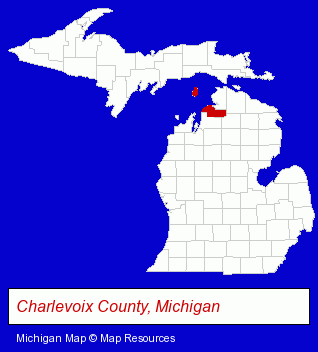 Michigan map, showing the general location of Boyne District Library