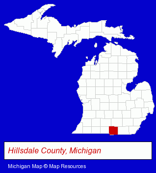 Michigan map, showing the general location of PCC