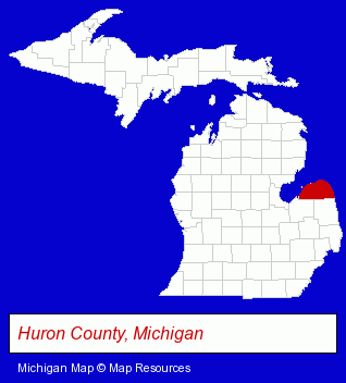Michigan map, showing the general location of Bay Port State Bank