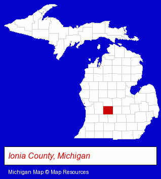 Michigan map, showing the general location of Sid's Flowers Shop