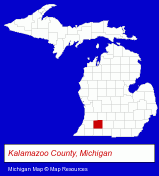 Michigan map, showing the general location of Peepers Stained Glass