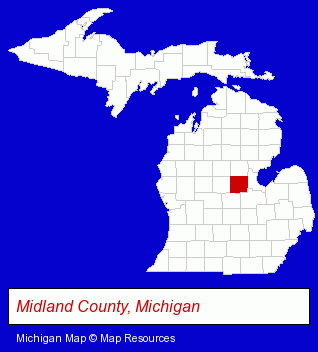 Michigan map, showing the general location of Amish Reflections