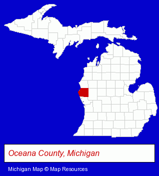 Michigan map, showing the general location of Silver Lake Buggy Rentals