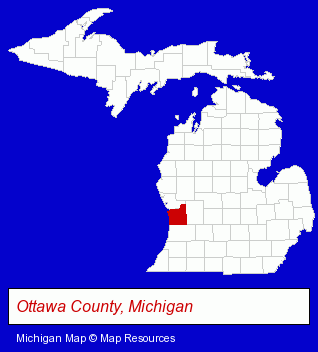 Ottawa County, Michigan locator map