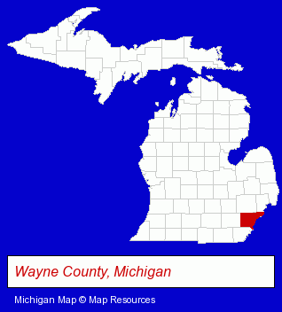 Michigan map, showing the general location of Dearborn Jewelers