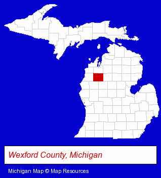 Michigan map, showing the general location of Oak Heirlooms