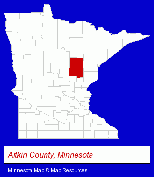 Minnesota map, showing the general location of Duane's Photography