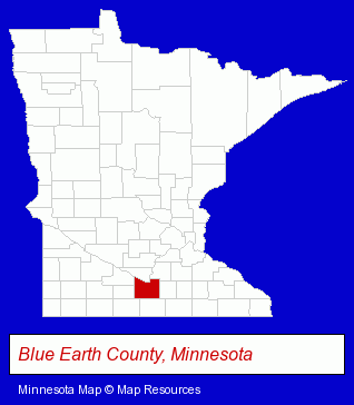 Minnesota map, showing the general location of Braam Eugene R