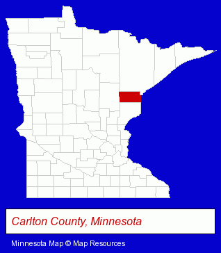 Minnesota map, showing the general location of Blaine Brothers