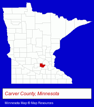 Minnesota map, showing the general location of Island View Golf Club
