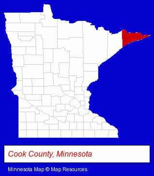Minnesota map, showing the general location of Solbakken Resort