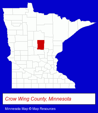 Minnesota map, showing the general location of W W Thompson Concrete