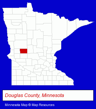 Minnesota map, showing the general location of Divers Clubhouse