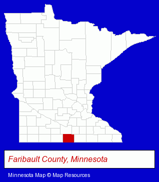 Minnesota map, showing the general location of Armon Decorating
