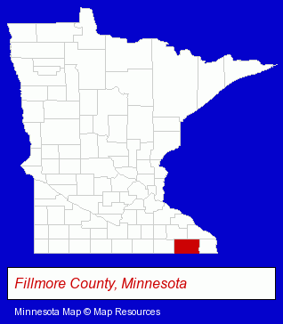 Minnesota map, showing the general location of Lanesboro Public Library