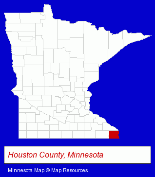 Minnesota map, showing the general location of Houston Dental Clinic - John Evenson DDS