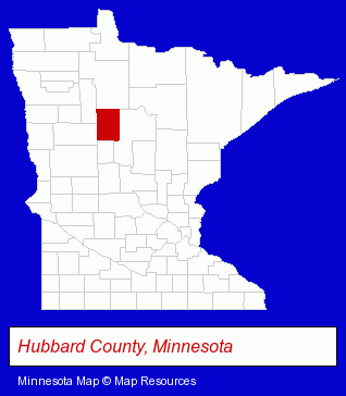 Hubbard County, Minnesota locator map