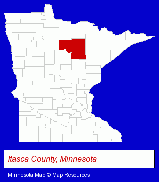 Minnesota map, showing the general location of Northwoods Block Landscape Supply
