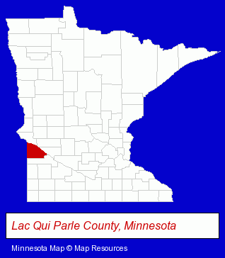 Minnesota map, showing the general location of Jim's Clothing