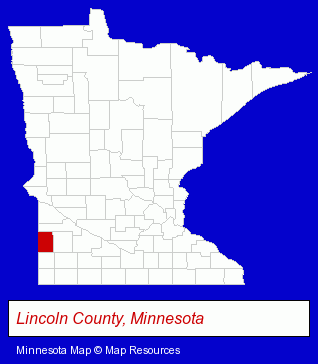 Minnesota map, showing the general location of Ivanhoe Public Library