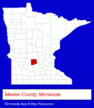 Minnesota map, showing the general location of Rare Earth Coatings