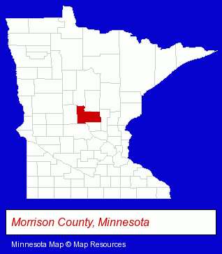 Minnesota map, showing the general location of Hanneken Insurance