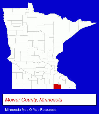 Minnesota map, showing the general location of Diamond Ridge Printing