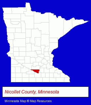 Minnesota map, showing the general location of Minnesota Alumacraft