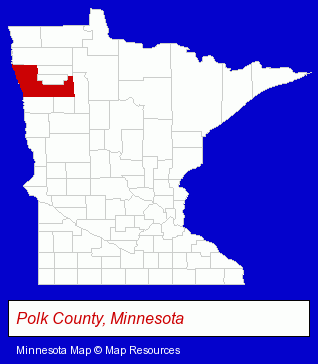 Minnesota map, showing the general location of Fosston Independent School District