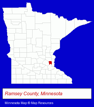 Minnesota map, showing the general location of Oven Hearth Wholesale Bakery