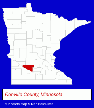 Minnesota map, showing the general location of St Mary's Grade School